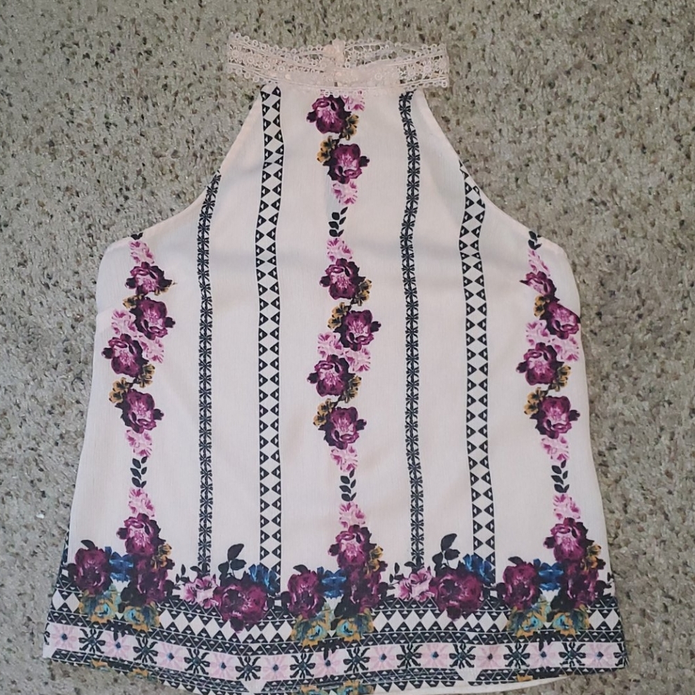 Pink Sleeveless Halter Top